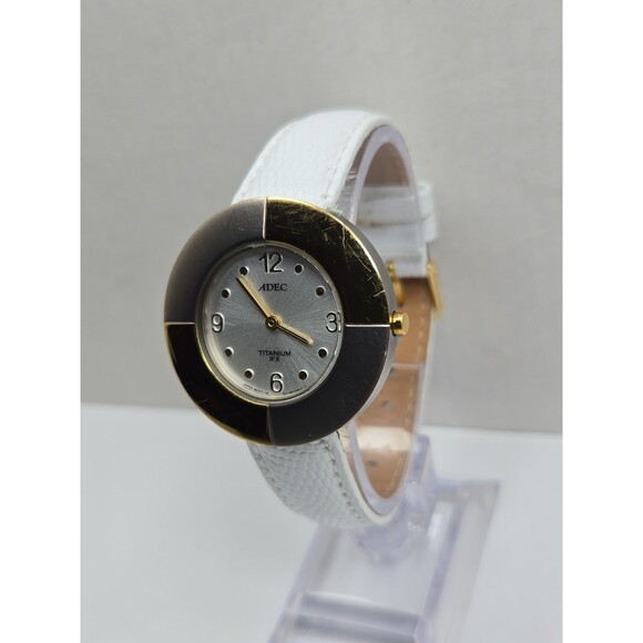 Vintage Adec By Citizen Titanium Two Tone Art Deco Quartz Watch New Battery main image 5